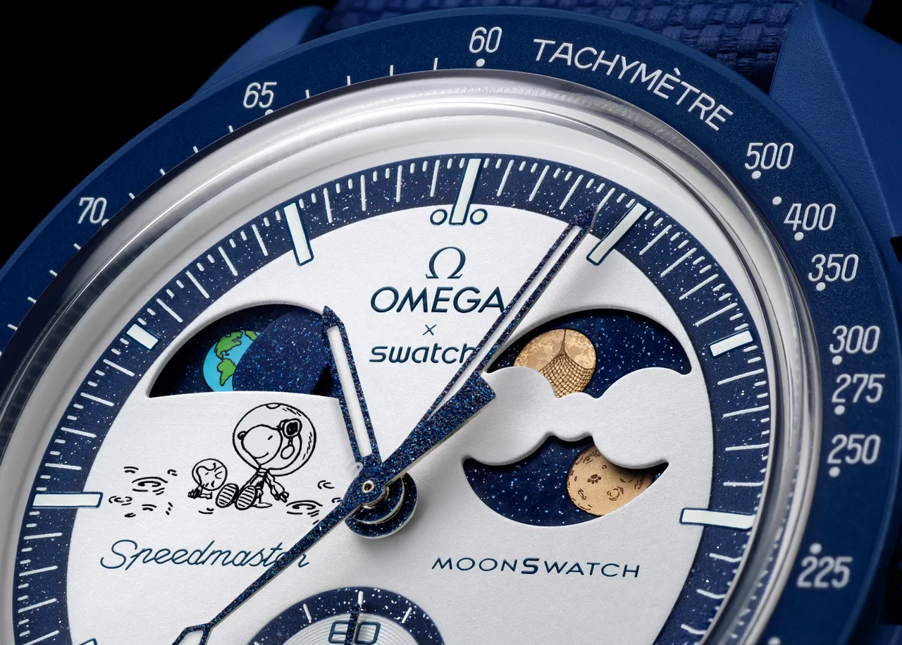 Bioceramic MoonSwatch「Mission to Earthphase」表款同时搭载了地相、月相显示。品牌提供