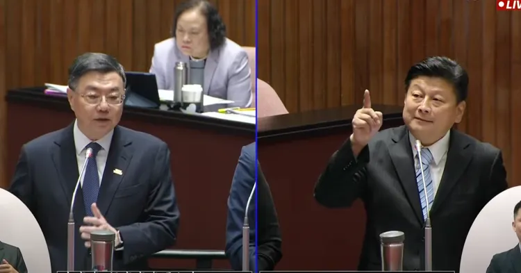 行政院長卓榮泰、國民黨團總召傅崐萁。翻攝自國會頻道