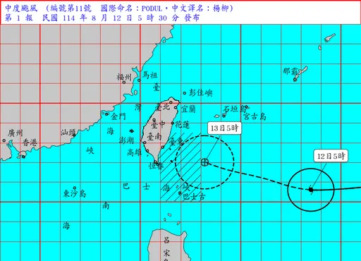 楊柳增強中颱 5:30發海警了!最快「這時」發陸警