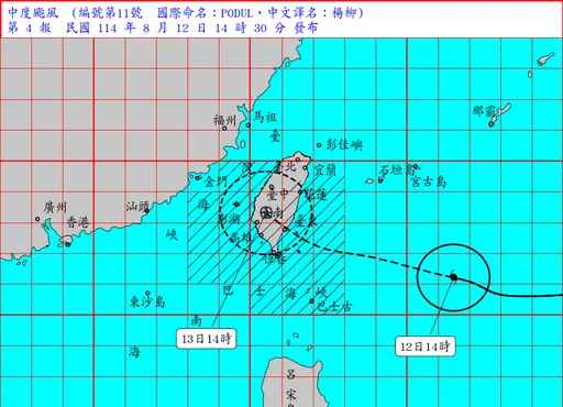 楊柳14:30發陸警!「全台風雨時程」一次看 這區雨量很可觀