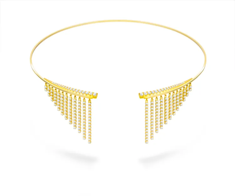 AHKAH signature chandelier 18K黃金鑽石頸鍊，56萬8000元。品牌提供