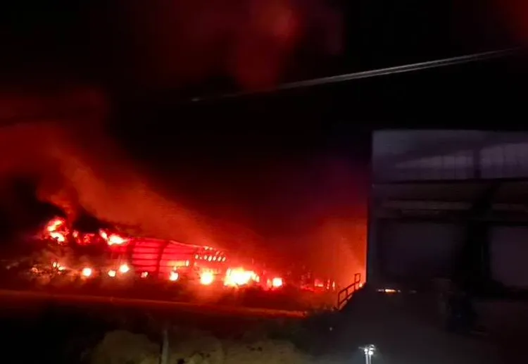 現場火勢猛烈。桃園市消防局提供