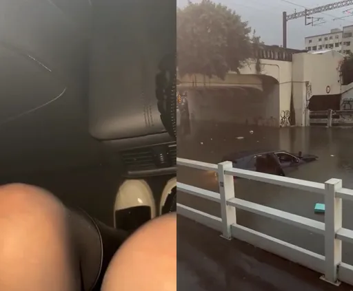 大雨炸南市 地下道淹水轎車險滅頂 台南媳婦開窗逃:真的有嚇到