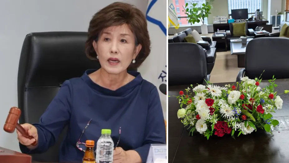 南韩真相和解委员会委员长朴宣映(左图)怒控,台湾代表团临时爽约,让她们精心准备花艺与礼品全都白费。翻摄脸书/박선영