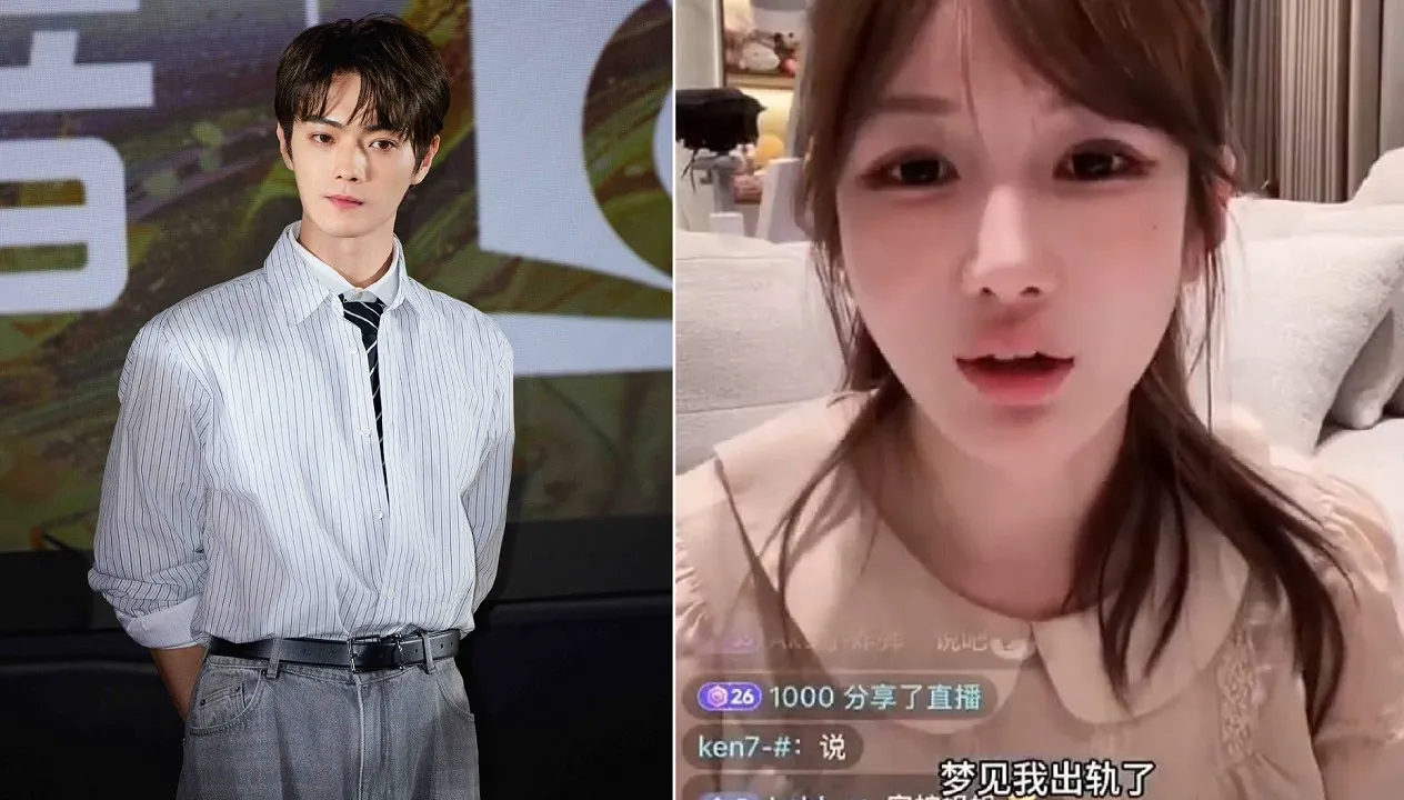 網友前女友大金最近開直播,又控訴交往時許凱打她。左圖翻攝歡娛影視微博,右圖翻攝大金直播