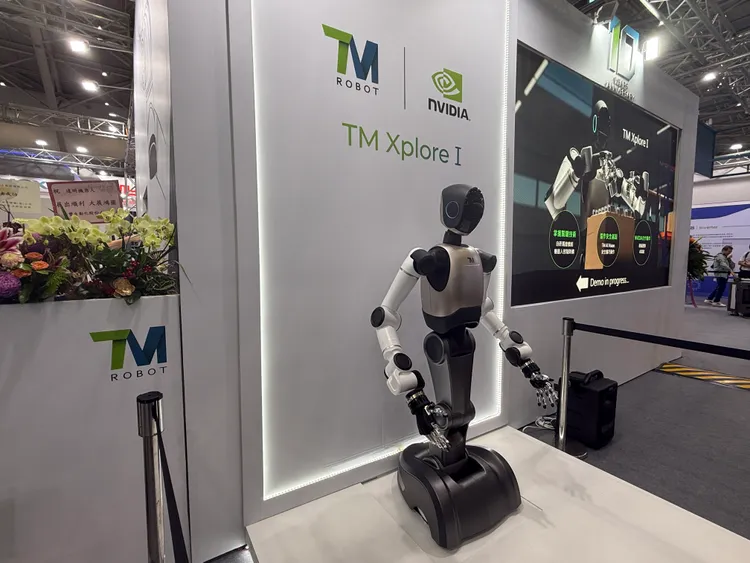 達明機器人全球首發的人形機器人原型「TM Xplore I」。呂承哲攝