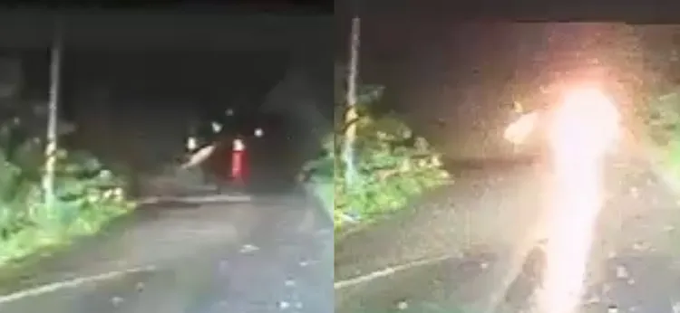 來車行車記錄器畫面曝光，李男車輛「瞬間消失」。讀者提供