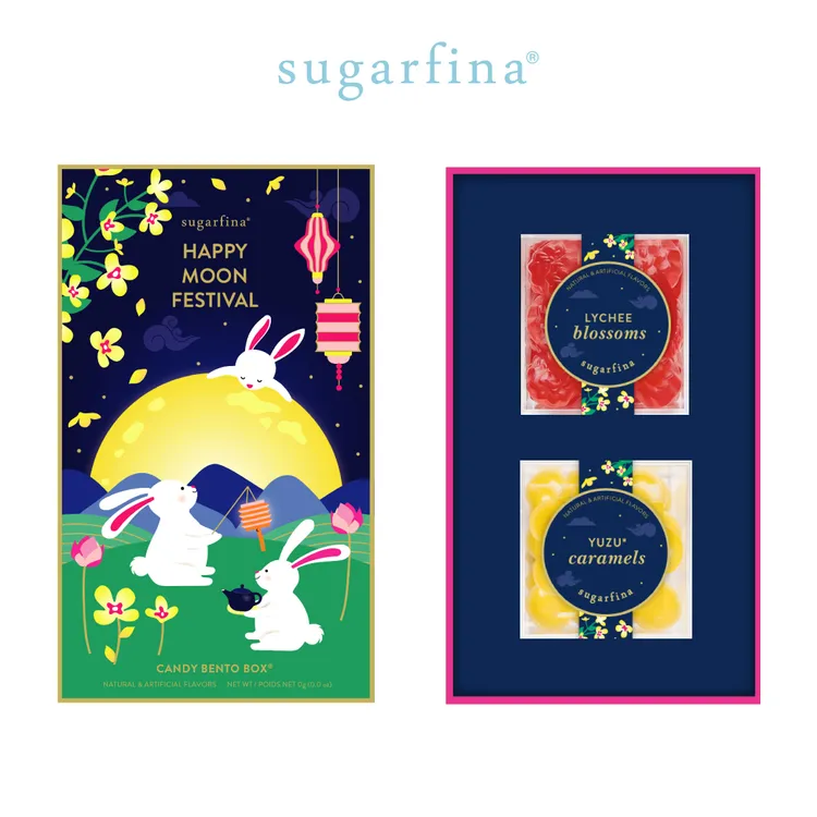 「花好月圓糖果2入禮盒」售價1,290元／盒，採抽屜式設計，內含荔枝風味軟糖與柚香可可球各一盒，份量剛好，不會因為節日零食過多而吃不完。品牌提供