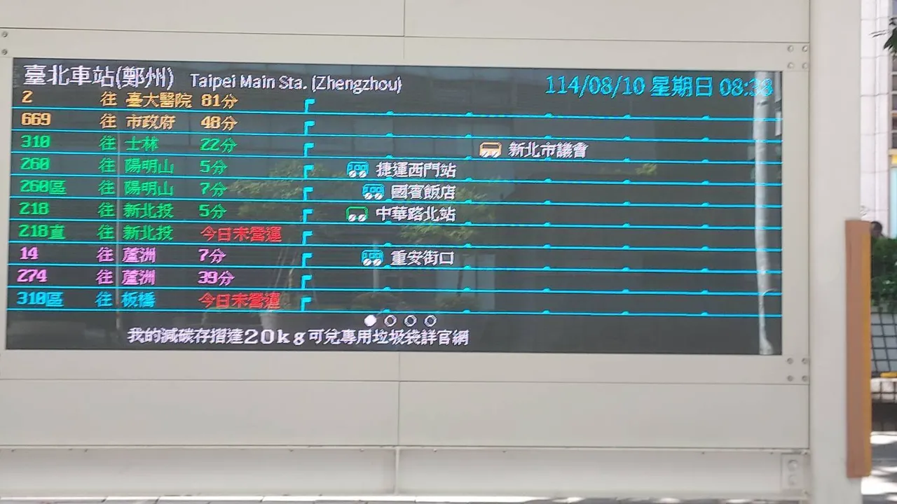 127吋智慧站牌造價約百萬元,未來是否擴增將視乘客反應評估。台北市公共運輸處提供