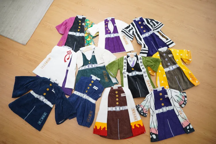 純棉擦手巾共11款，有精緻印花與刺繡呈現鬼滅角色衣服造型。7-ELEVEN提供