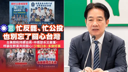 关税20%「民进党批蓝白忙反罢免」 网:那你们不要大罢免啊