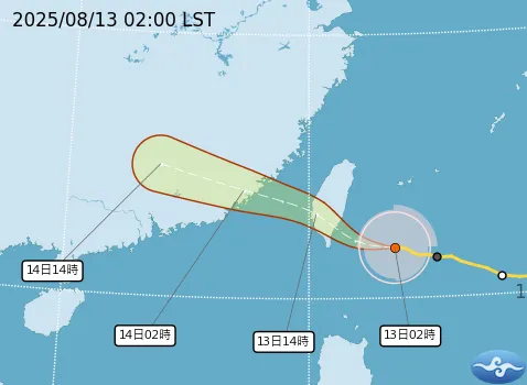 楊柳颱風襲台。氣象署提供