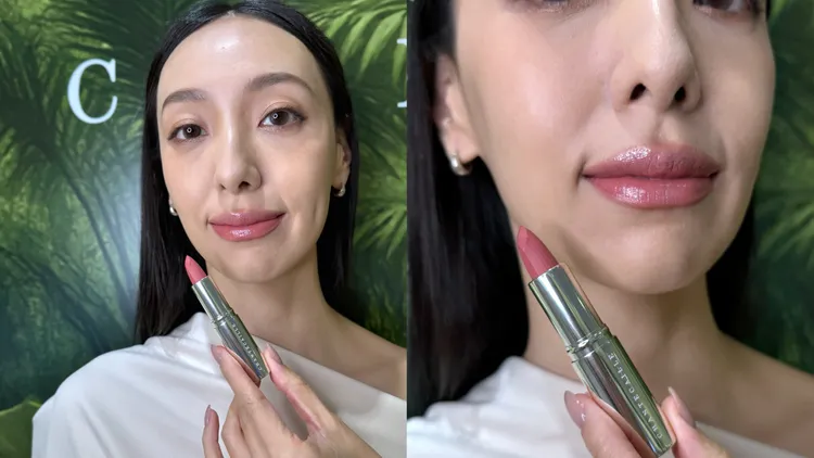 Model示範2025花妍柔緞唇膏慈善系列#霜粉寒梅。張家玲攝