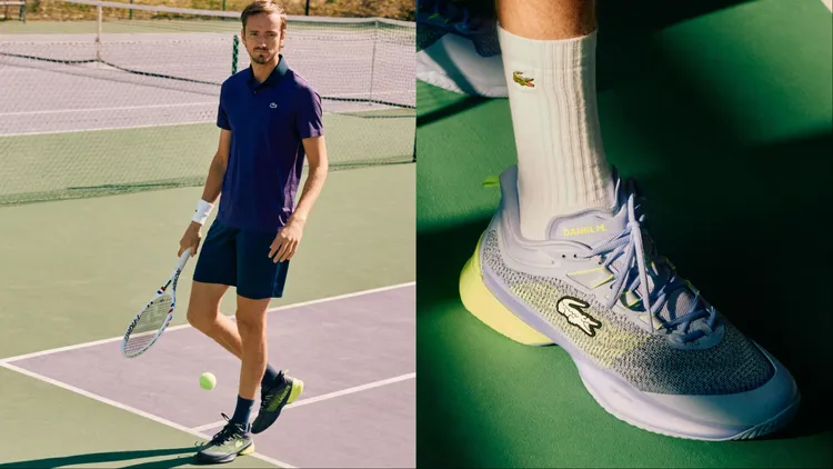 LACOSTE找來網球名將丹尼爾梅德韋傑夫，推出新款AG-LT23 ULTRA網球鞋。品牌提供