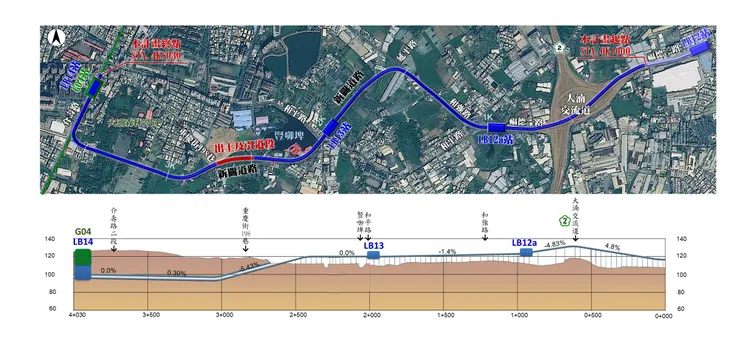 三鶯線延伸桃園八德段路線圖。新北市捷運局提供

