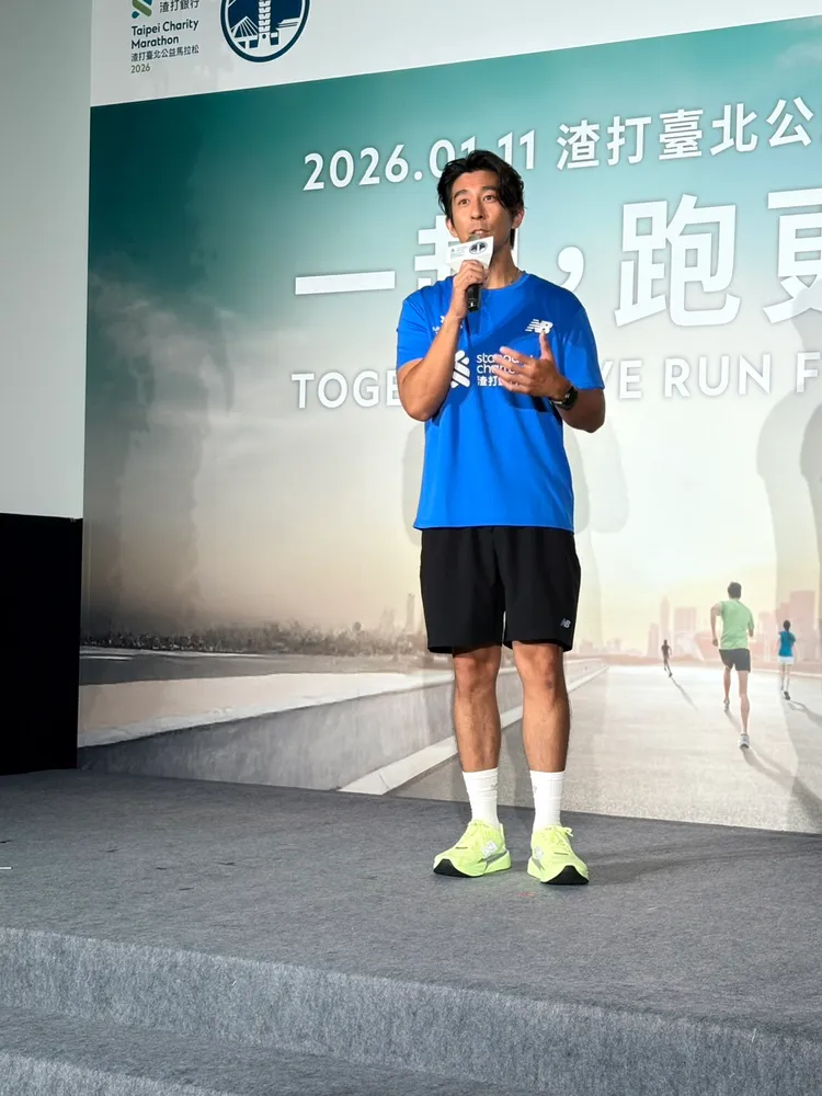 修杰楷揪女兒一起跑馬拉松慘遭拒絕。王思穎攝