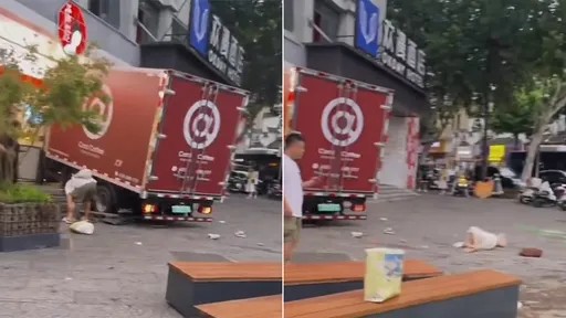 她们坐奶茶店前品尝「夏天最后一杯奶茶」 衰被失控货车撞死