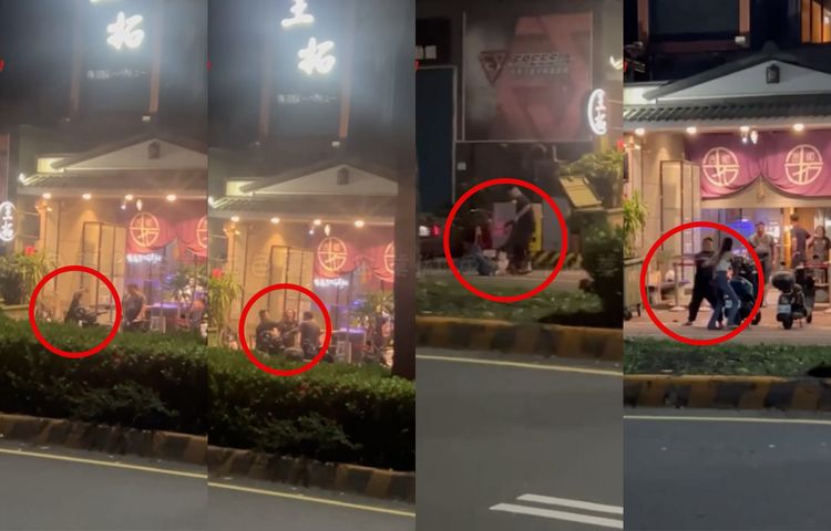 才剛交往就家暴！　靚女日料店前被男友扯髮掃把毆