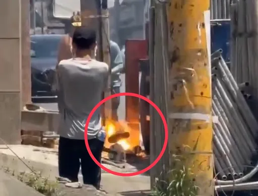 驚悚!吊臂誤觸高壓電工人瞬間倒地 下半身「燒起來」目擊民眾驚呆