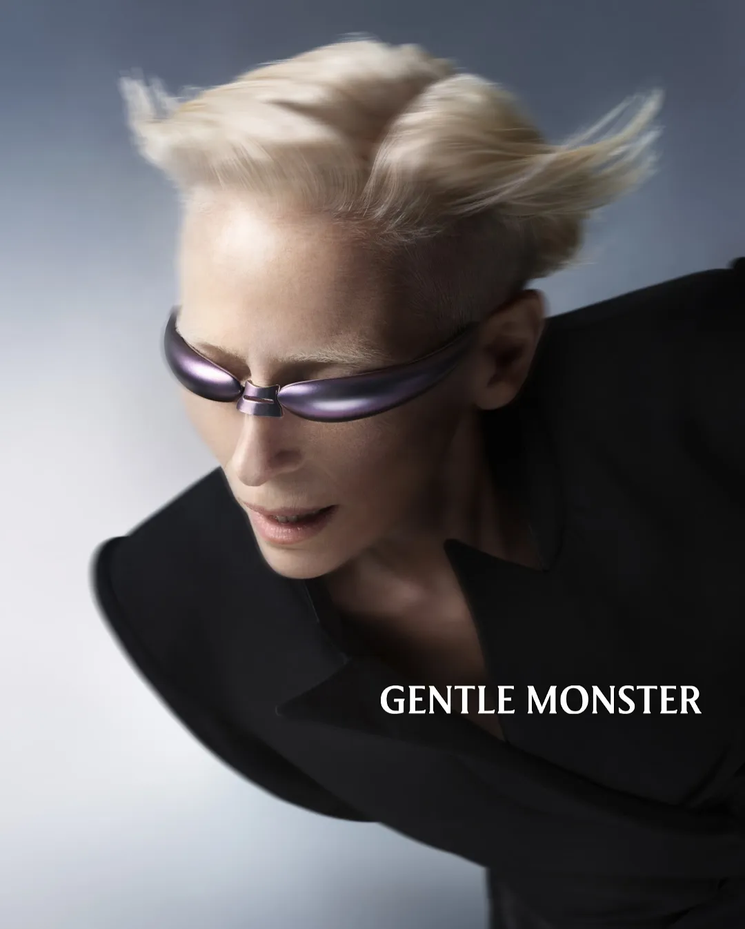 GENTLE MONSTER邀来蒂妲史云顿拍摄全新形象片。翻摄GENTLE MONSTER IG
