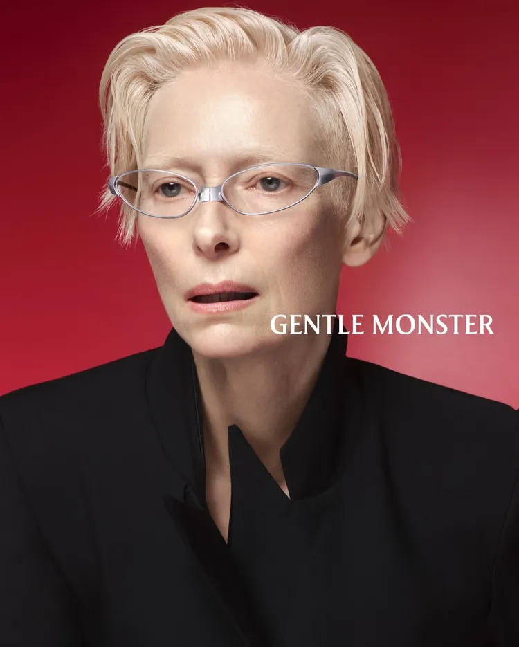 蒂妲史雲頓演繹充滿未來感的眼鏡新品。翻攝GENTLE MONSTER IG
