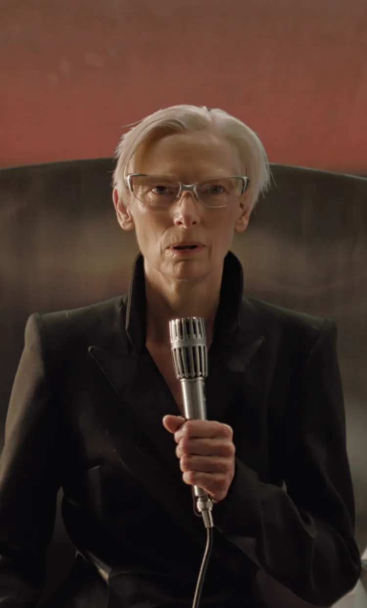 蒂妲史雲頓拍攝GENTLE MONSTER全新形象片。品牌提供