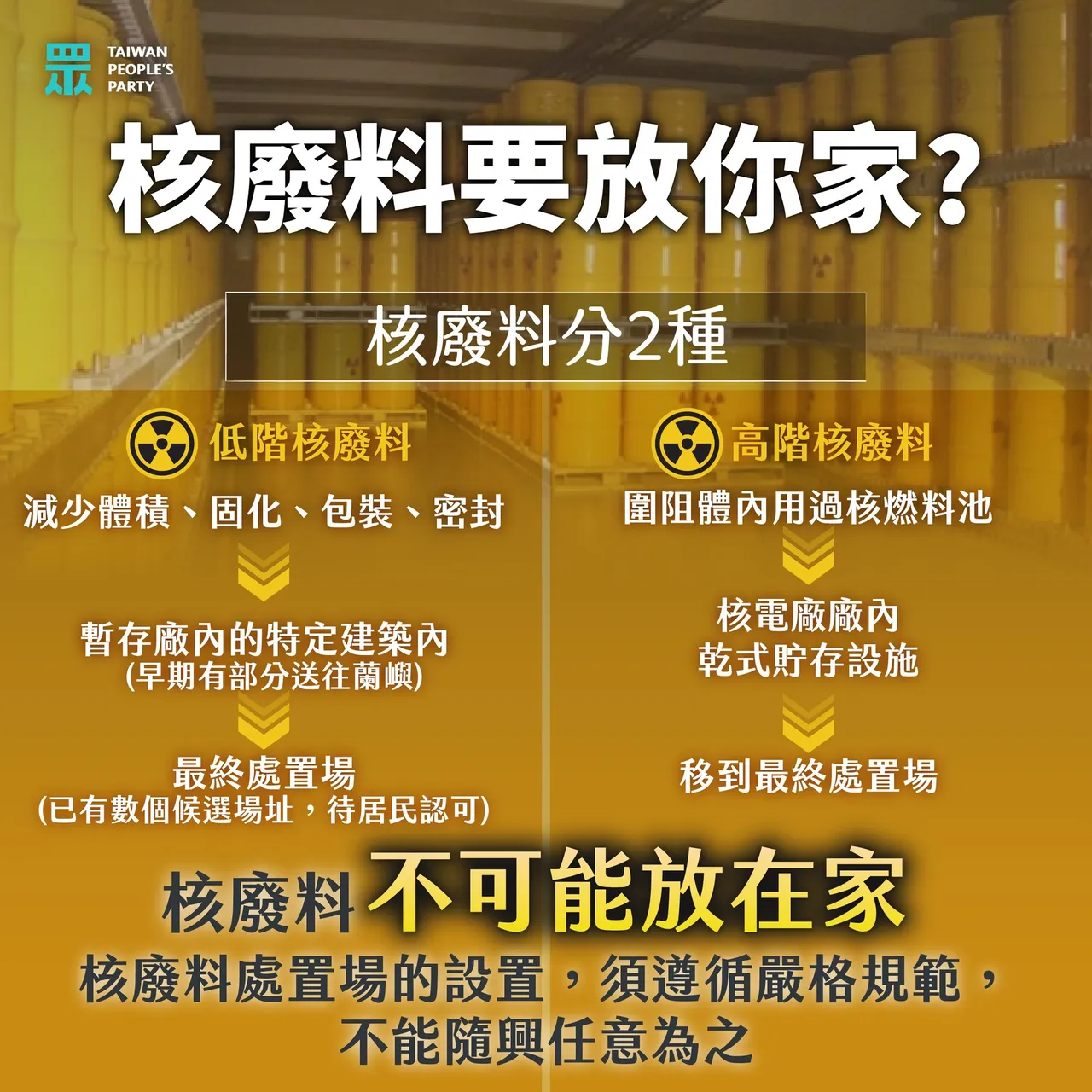 民众党解释核废料疑虑。翻摄自民众党脸书