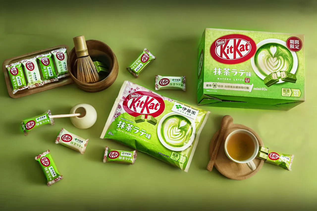 使用正宗伊藤园宇治抹茶粉 「KitKat抹茶拿铁威化」限量登台。业者提供