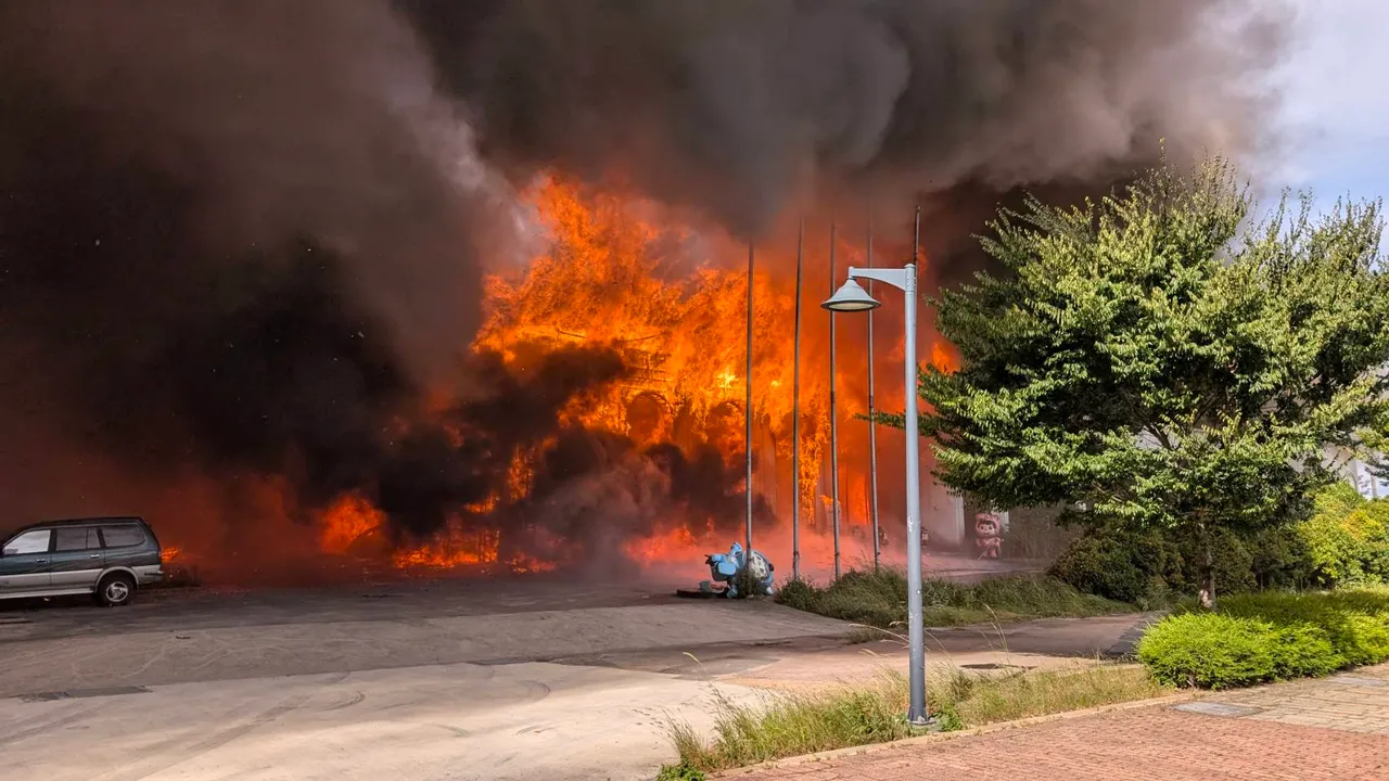 現場火勢。桃園市消肪局提供