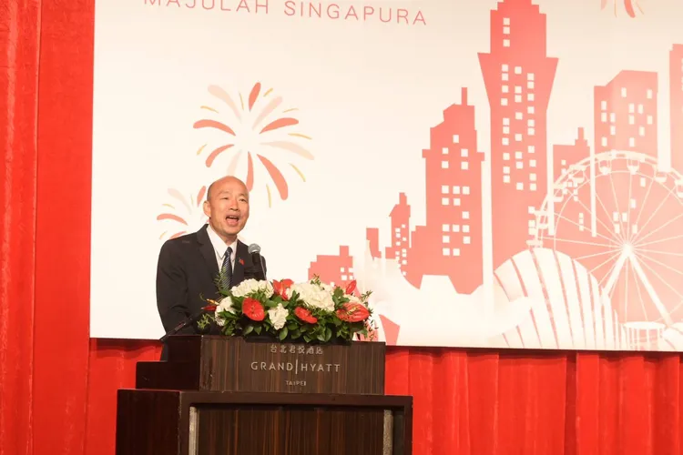 立法院韓國瑜院長於18日晚間，應邀出席由新加坡駐台北商務辦事處舉辦之「新加坡60週年國慶酒會」。立法院提供