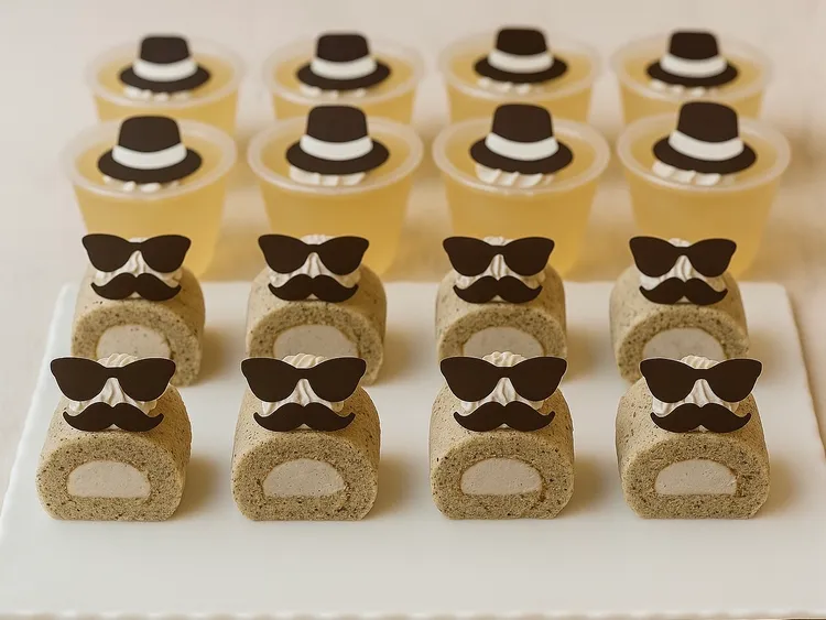 品文旅礁溪父親節當天獻上限定兩款應景甜點，有芝麻蛋糕捲及梅醋凍，獻給最親愛的爸爸。雲朗觀光提供