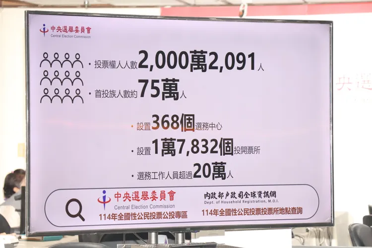 中選會「投票前夕，中選會提醒投票應注意事項」記者會。莊宗達攝