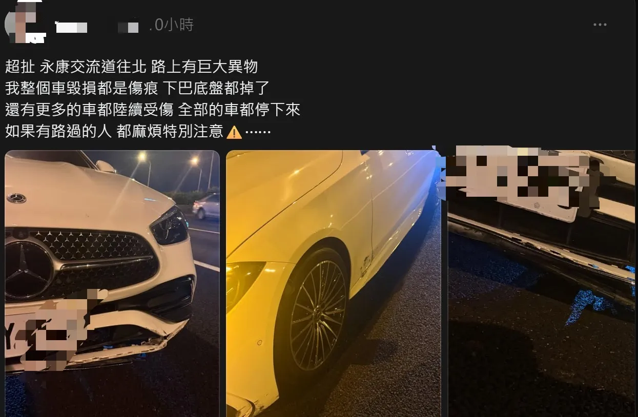 有网友开车行经也成苦主,在社群平台提醒用路人小心。取自《Threads》
