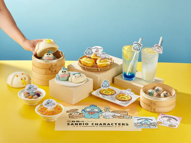 找來三麗鷗角色人魚漢頓、大耳狗喜拿，打造期間限定餐點、周邊商品。點點心提供