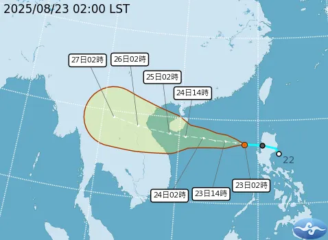 台风「剑鱼」路径对台湾无影响。