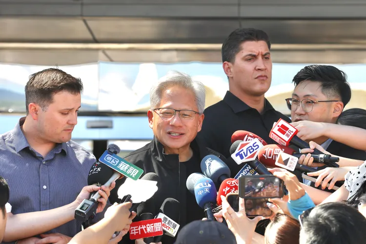 輝達執行長黃仁勳8月22日快閃來台。彭欣偉攝