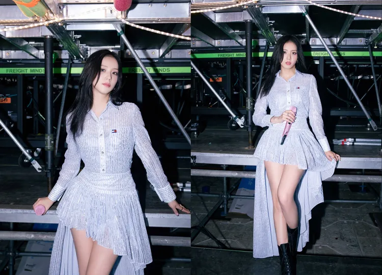 Jisoo隔日改套上TOMMY HILFIGER訂製的Ithaca襯衫裙。品牌提供