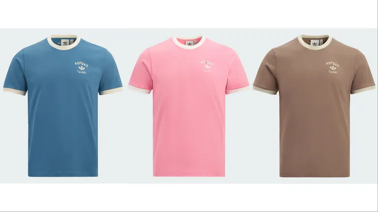 adidas Originals珍奶短袖上衣，各1490元。品牌提供