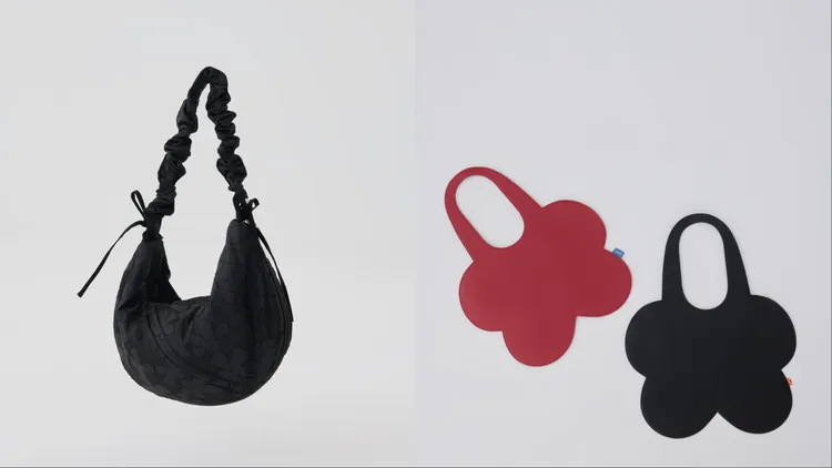 mini matters自由切換多way花花包（左）、小花皮革包包（右），各1280元。品牌提供