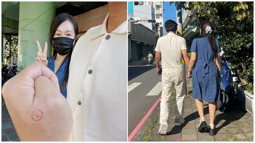 牽手愛妻去投票!藍白Dress Code 黃國昌放閃:寶貝怎麼穿都好看