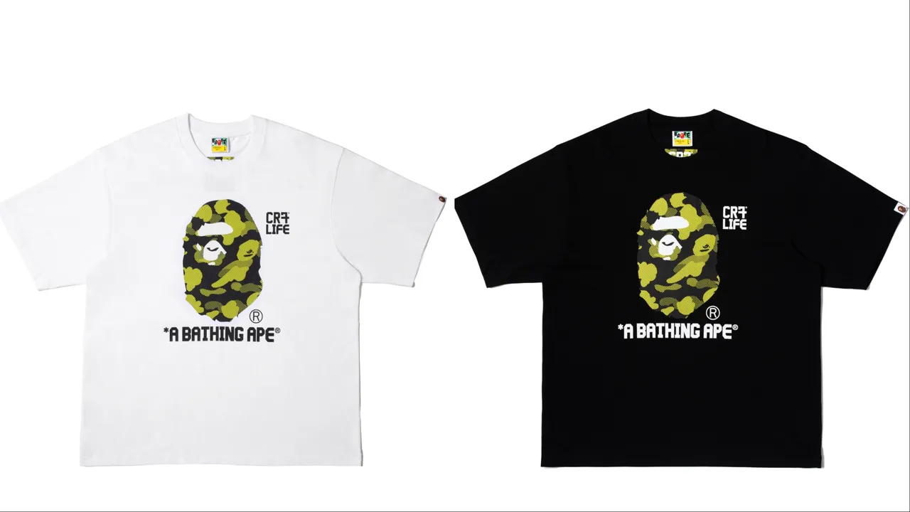 BAPE® X CR7 LIFE CAMO TEE短袖T恤,各3199元。品牌提供