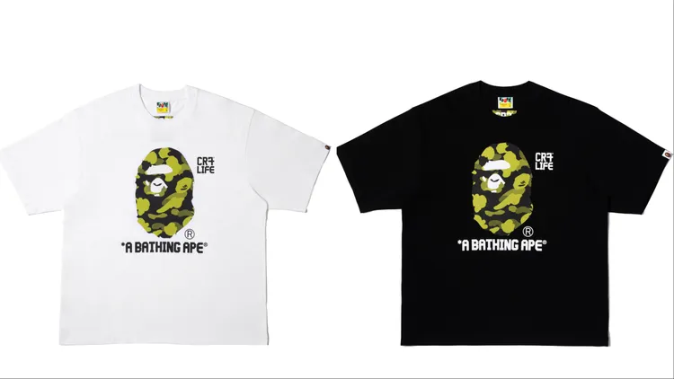 BAPE® X CR7 LIFE CAMO TEE短袖T恤，各3199元。品牌提供