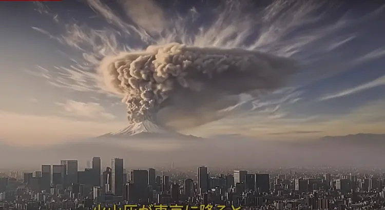 官方製作的富士山爆發影片。翻攝自YouTube