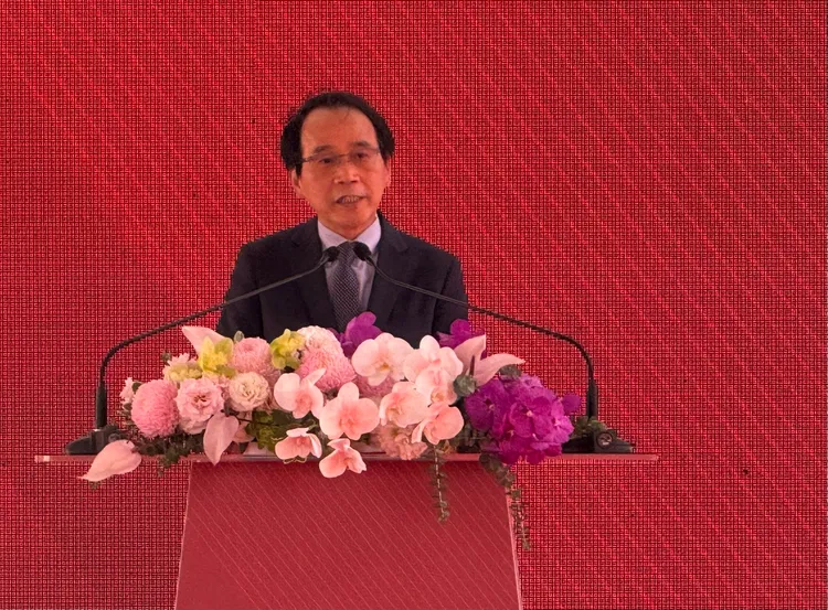 高雄市副市長林欽榮在活動致詞說明台積電進度。葉家銘攝