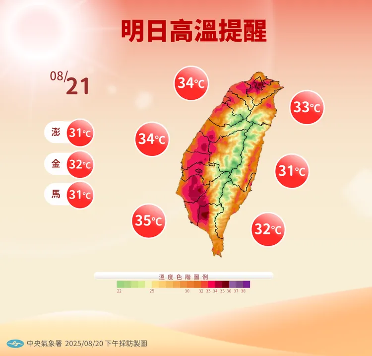 今日高溫。氣象署提供
