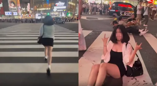 坐日本澀谷斑馬線拍照 台女笑稱好好玩!網友怒斥丟臉
