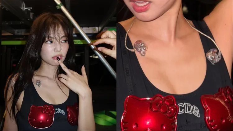 該造型出自時裝品牌GCDS與三麗鷗的人氣聯名設計。翻攝Jennie IG