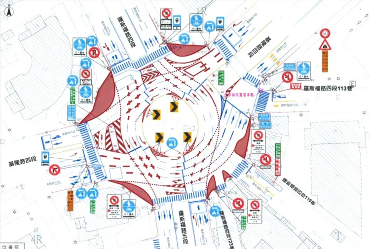 交通局認為苗博雅與民團先前提出的導引線，未有預期效果。台北市交通局提供