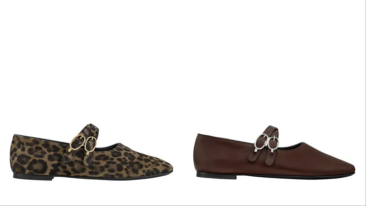 LONGCHAMP LE FOULONNÉ豹紋芭蕾舞鞋（左）1萬5800元、LE FOULONNÉ芭蕾舞鞋（右）1萬4500元。品牌提供