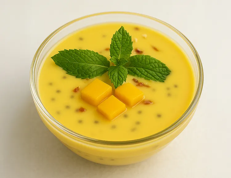 「香芒綺露」底層舖上鮮奶酪，搭配新鮮芒果、Q彈西米與椰奶，交織出果香與奶香的豐富層次。業者提供